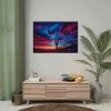 Blue Hour in the Desert With a Saguaro Cactus Silhouette Poster