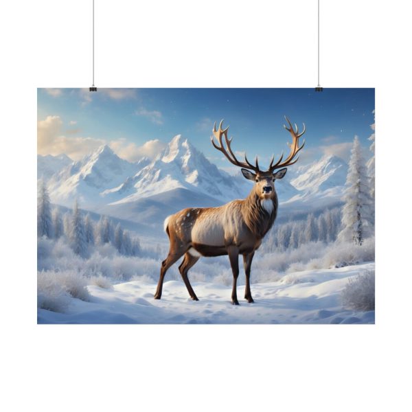 92408-341.jpg Deer Stands in the Snow Poster