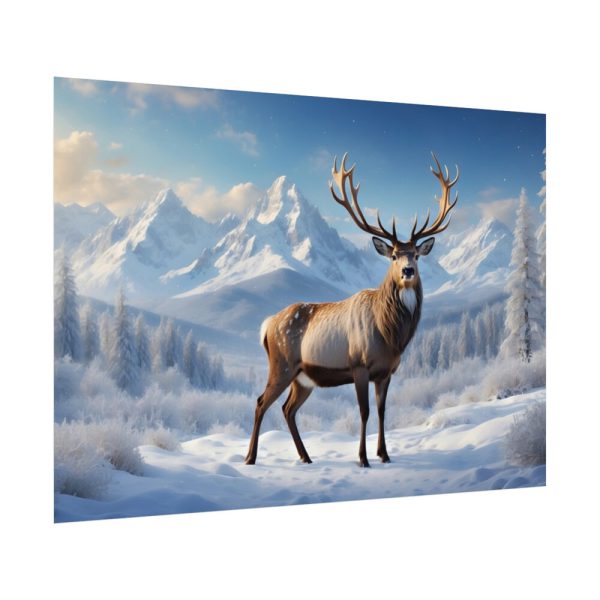 92408-342.jpg Deer Stands in the Snow Poster