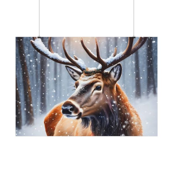 92408-351.jpg Deer Christmas Winter Forest Poster