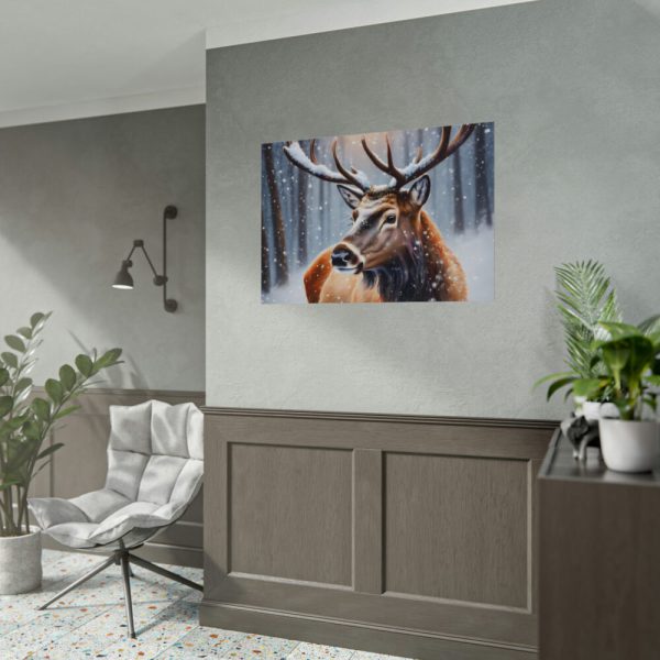 92408-354.jpg Deer Christmas Winter Forest Poster