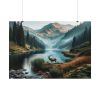 92408-356.jpg Deer by a Mountain Lake Poster