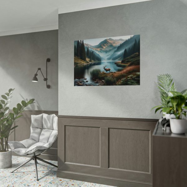 92408-359.jpg Deer by a Mountain Lake Poster