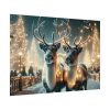 92408-362.jpg Two Reindeer Amid the Magical Glow of a Wintery Poster
