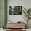 92408-383.jpg Deer By a River In a Forest Poster
