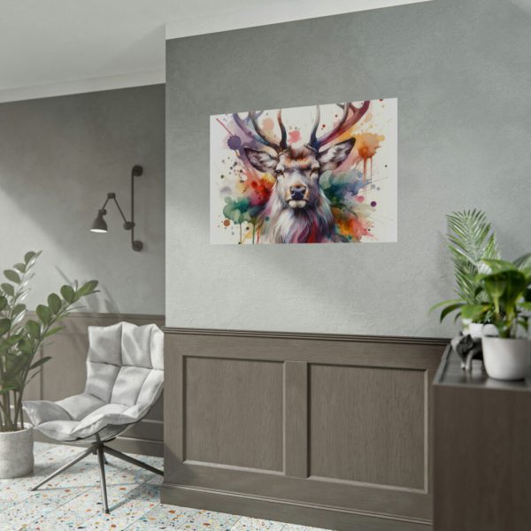 92408-389.jpg Deer With Vivid Burst of Colors Poster