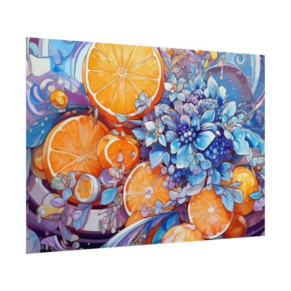 92408-47.jpg Orange Slices and Orange and Purple Dots Poster
