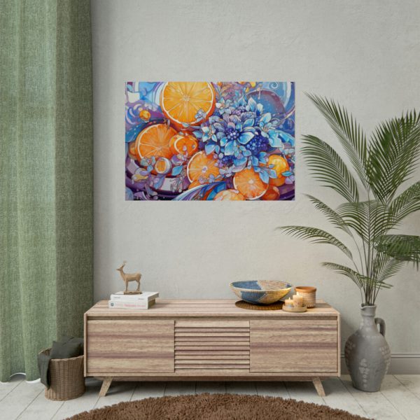 92408-48.jpg Orange Slices and Orange and Purple Dots Poster