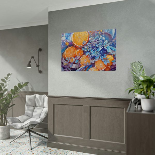 92408-49.jpg Orange Slices and Orange and Purple Dots Poster