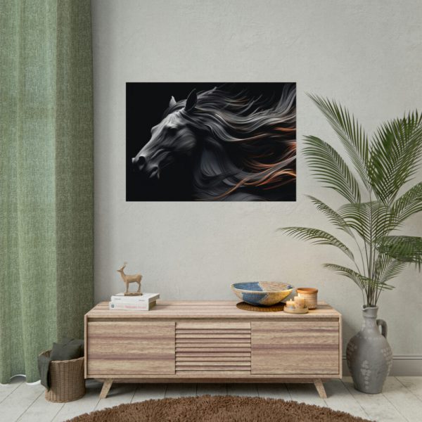 92408-83.jpg Black Spanish Horse Poster