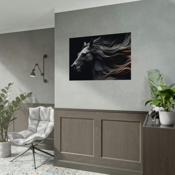 92408-84.jpg Black Spanish Horse Poster