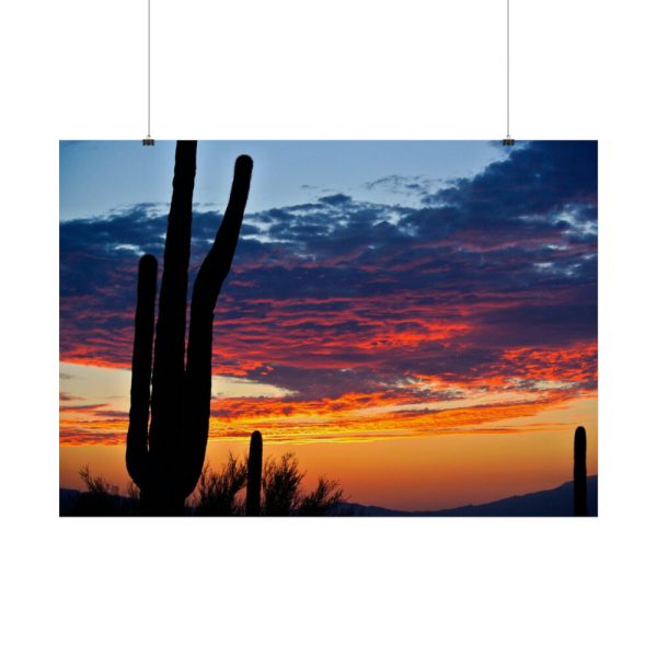 Cactus Sunrise Desert Poster