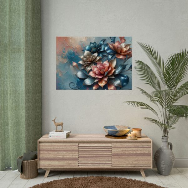 92409-188.jpg Metallic-Textured Flowers in Abstract Style Poster