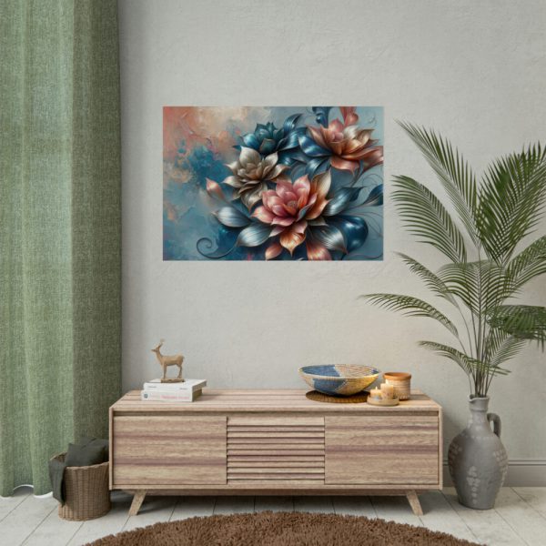 92409-198.jpg Vibrant Golden Flowers With a Glossy Metallic Finish Poster