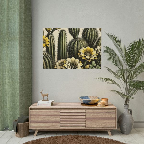 92409-223.jpg Vintage-Style Illustration of Cacti With Yellow Flowers Poster