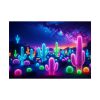 92409-240.jpg Multicolor Bioluminescent Neon Cacti in Desert Poster