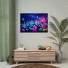 92409-243.jpg Multicolor Bioluminescent Neon Cacti in Desert Poster
