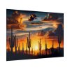 Saguaro Cacti Silhouetted Against Sky Poster