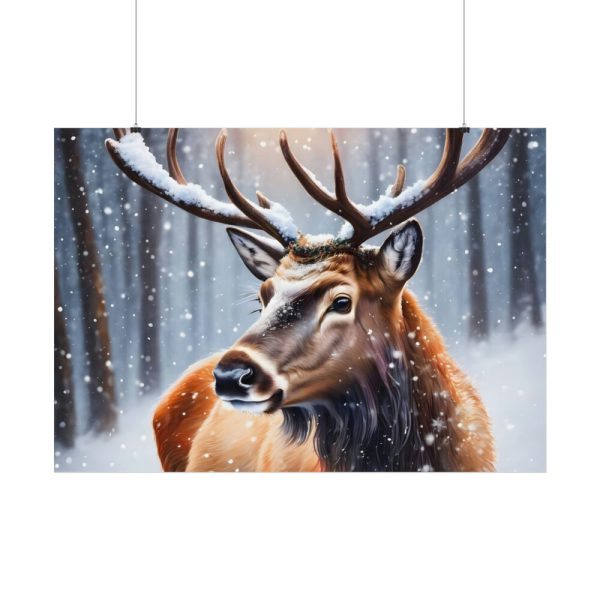 92409-346.jpg Deer Christmas Winter Forest Poster
