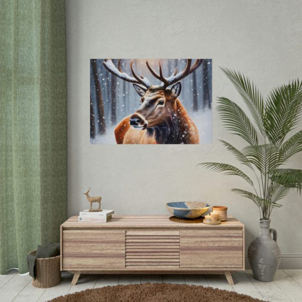92409-348.jpg Deer Christmas Winter Forest Poster