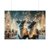 92409-356.jpg Two Reindeer Amid the Magical Glow of a Wintery Poster