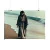 92409-391.jpg Person Walking at the Edge of the Surf on a Beach Poster