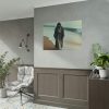 92409-394.jpg Person Walking at the Edge of the Surf on a Beach Poster