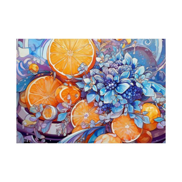 92409-45.jpg Orange Slices and Orange and Purple Dots Poster