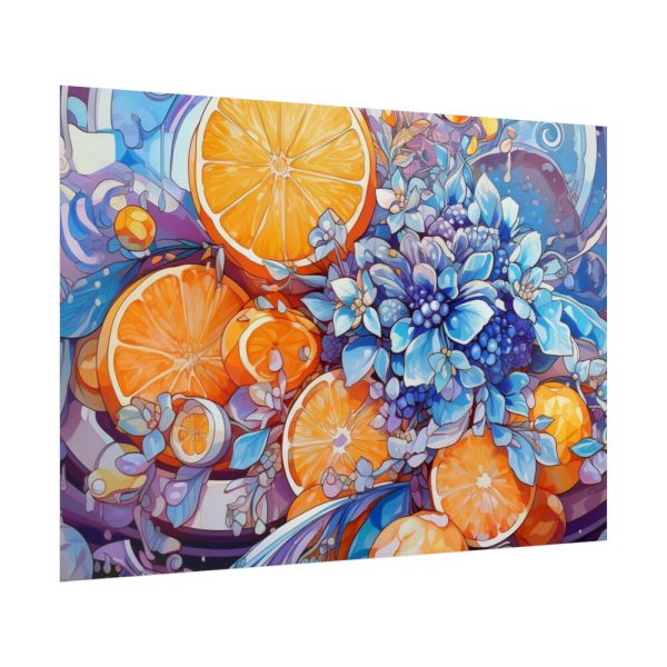 92409-47.jpg Orange Slices and Orange and Purple Dots Poster