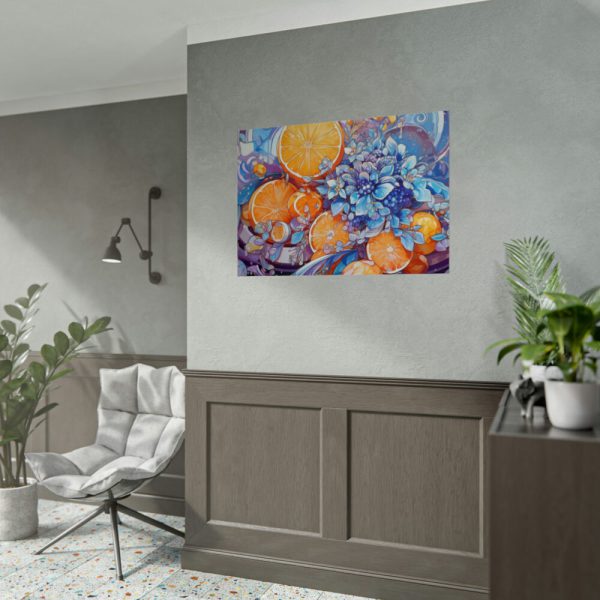 92409-49.jpg Orange Slices and Orange and Purple Dots Poster