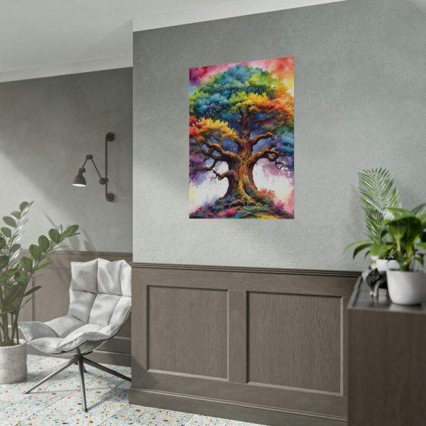 Tree of Life Watercolor Landscape Poster