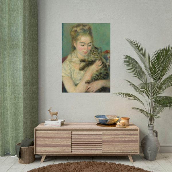 92410-118.jpg Pierre-Auguste Renoir's Woman with a Cat Poster