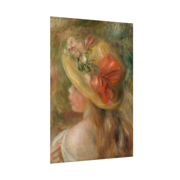 92410-137.jpg Young Girl with Hat by Pierre Auguste Renoir Poster