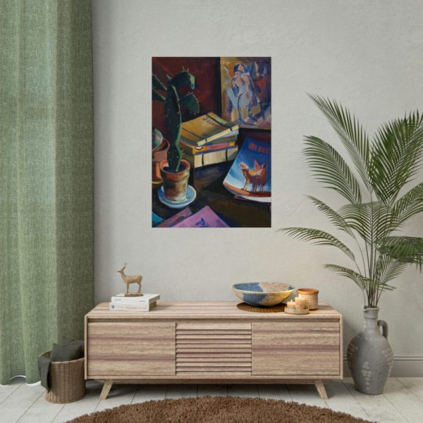 Books on Table Poster