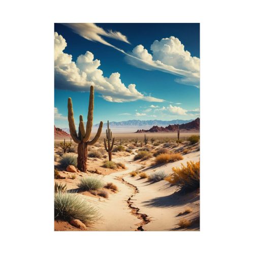 92410-150.jpg Desert Landscape With Cacti Poster