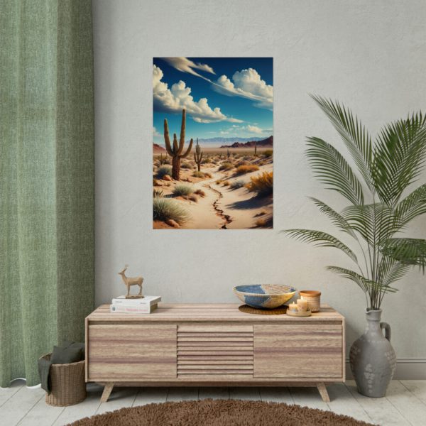 Desert Landscape With Cacti Poster