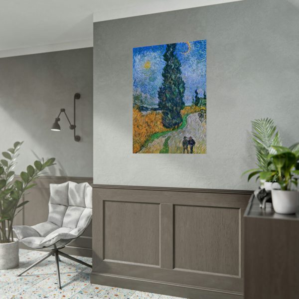 92410-189.jpg Vincent van Gogh's Road with Cypress and Star Poster