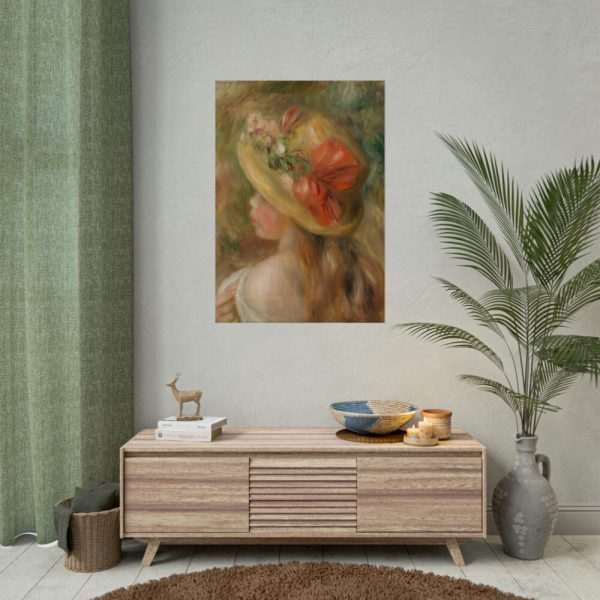 92411-138.jpg Young Girl with Hat by Pierre Auguste Renoir Poster