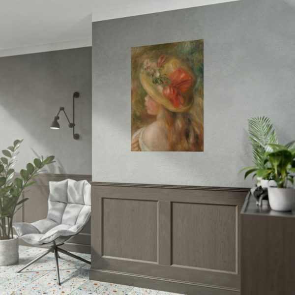 92411-139.jpg Young Girl with Hat by Pierre Auguste Renoir Poster