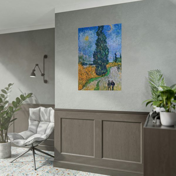 92411-189.jpg Vincent van Gogh's Road with Cypress and Star Poster