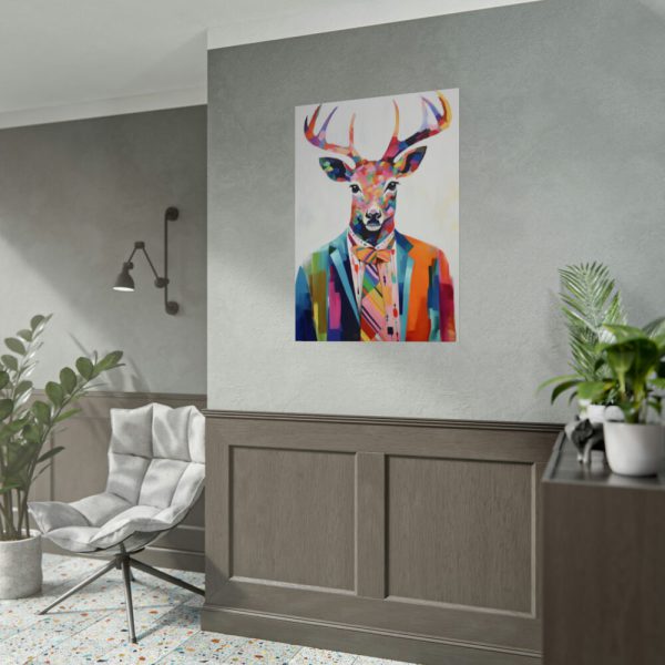 92411-239.jpg Funny Male Deer In Clothes Poster