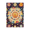 Orange, Yellow and Blue Illustration of Suns Poster
