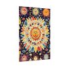 Orange, Yellow and Blue Illustration of Suns Poster