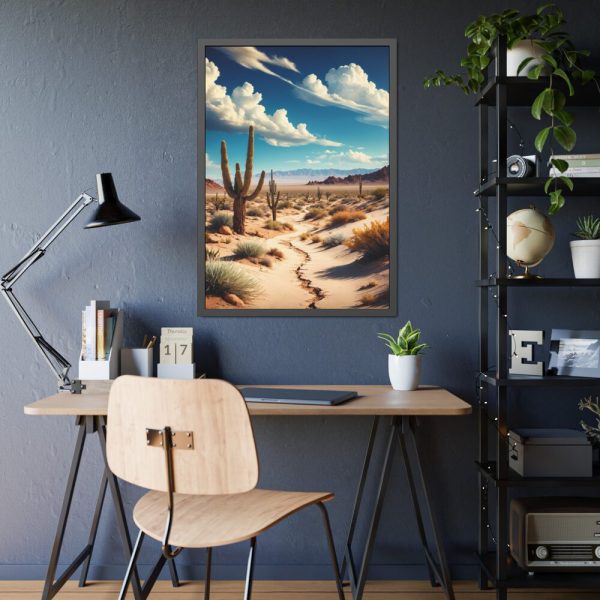 93830-106.jpg Desert Landscape With Cacti Framed Poster