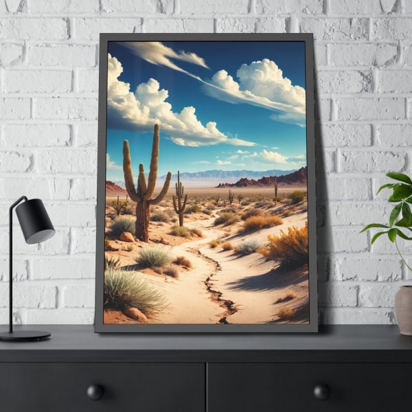 93830-107.jpg Desert Landscape With Cacti Framed Poster