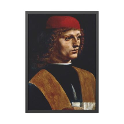 Leonardo da Vinci's The Portrait of a Musician Framed Poster
