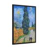 93830-129.jpg Vincent van Gogh's Road with Cypress and Star Framed Poster