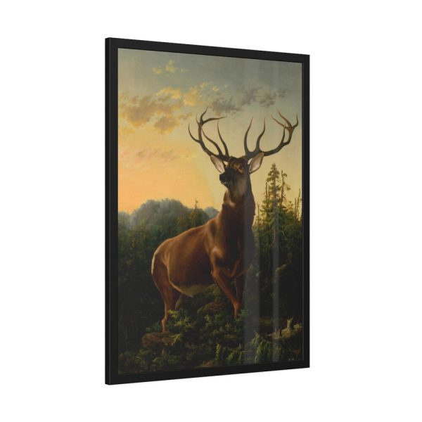 93830-137.jpg Deer in Forest Landscape Framed Poster