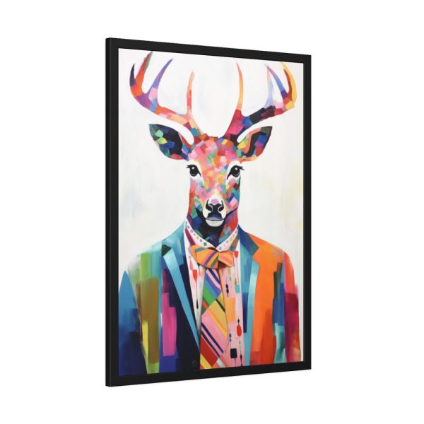 93830-165.jpg Funny Male Deer In Clothes Framed Poster