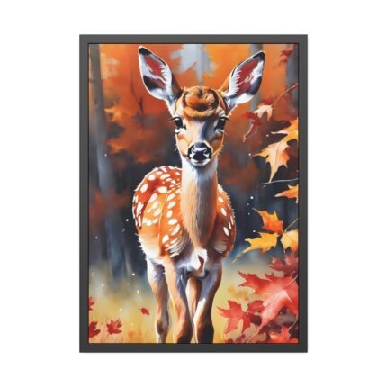 Fawn Deer Autumn Framed Poster